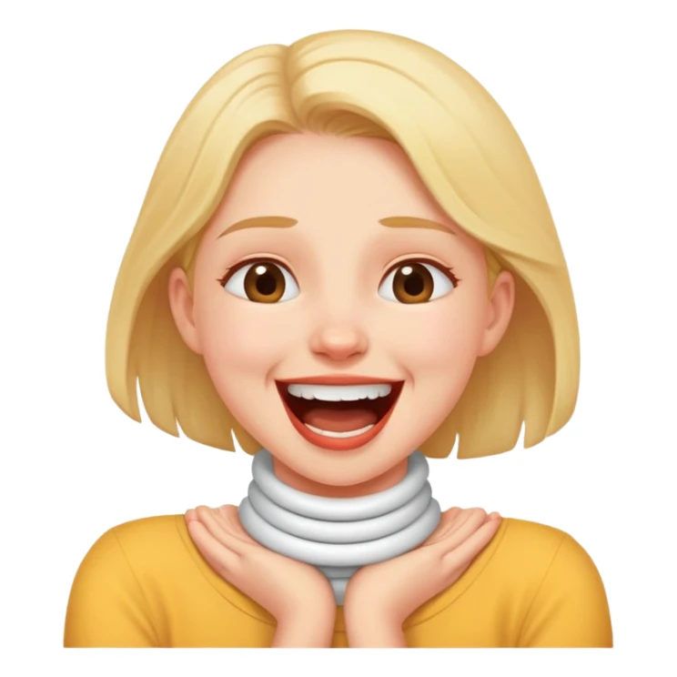 Girl choking her neck and laughing  sticker