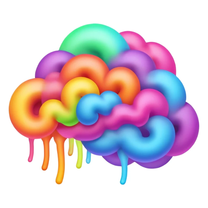 colorful neon smoke swirls sticker