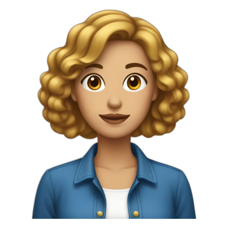 Mujer de pelo corto con el cabello azul sticker