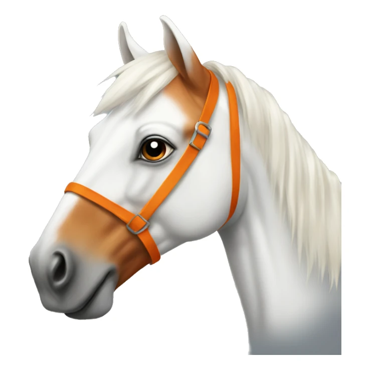 White horse with orange hair sticker