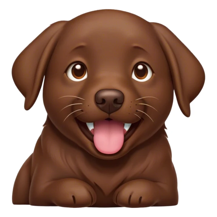 Cinematic Cute Yawning Chocolate Labrador Portrait Emoji, Head tilted slightly with a dramatic, wide-open yawn, showcasing a smooth chocolate Fur with a velvety texture, floppy ears slightly drooping, round brown eyes barely open in drowsy contentment, Simplified yet irresistibly adorable features, highly detailed, glowing with a soft, cozy glow, high shine, relaxed yet expressive, stylized with a touch of whimsy, bright and endearing, soft glowing outline, capturing the essence of a sleepy yet affectionate companion, so drowsy it feels like it could stretch out of the screen and curl up for a nap! sticker