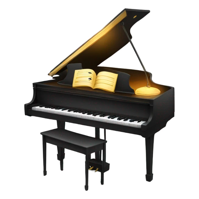 Piano with lamp on top sticker