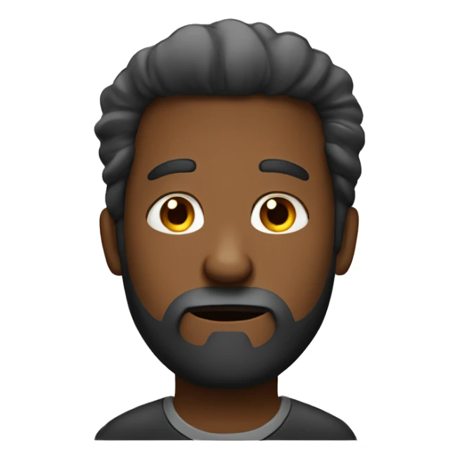 Worried face emoji with a beard black man sticker