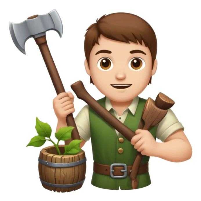 Jack swing the axe and began to cut down the beanstalk sticker