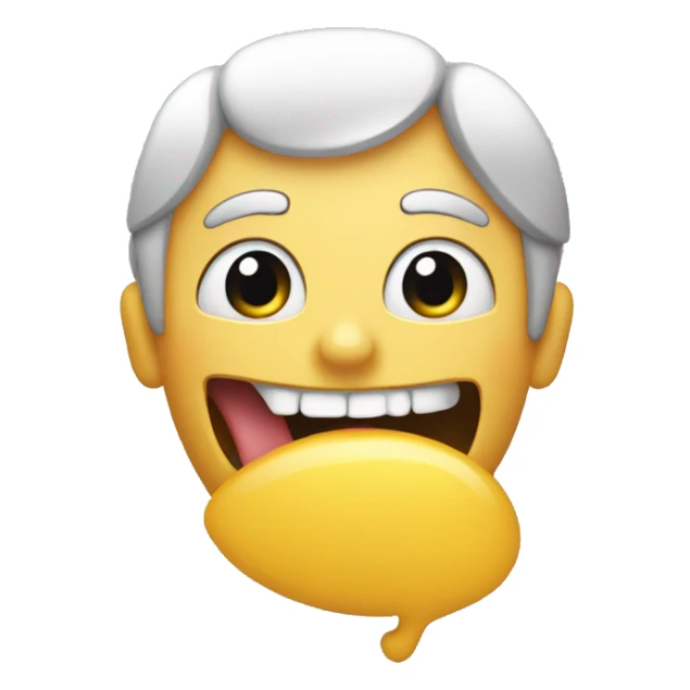 Mouth open Emoji with yellow bone sticker