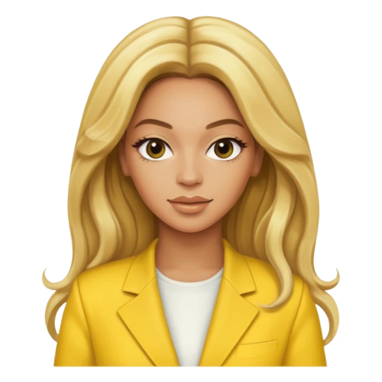 Beyonce, blonde long hair, yellow outfit sticker