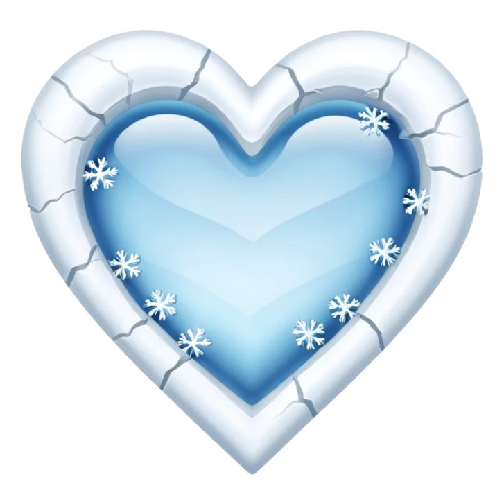 snow heart freezing sticker