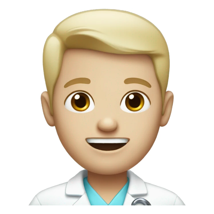 Dentist without hair and with blue eyes sticker