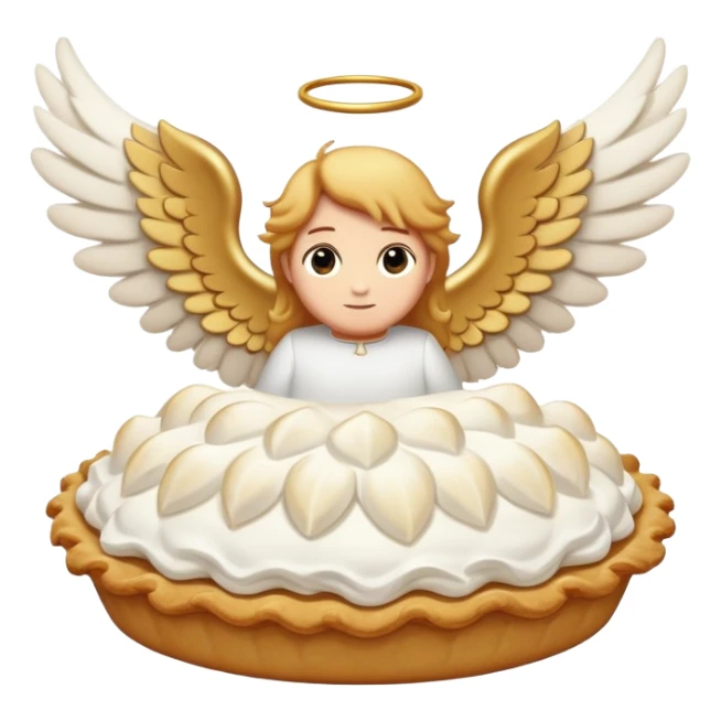a cream pie flying with angel wings sticker