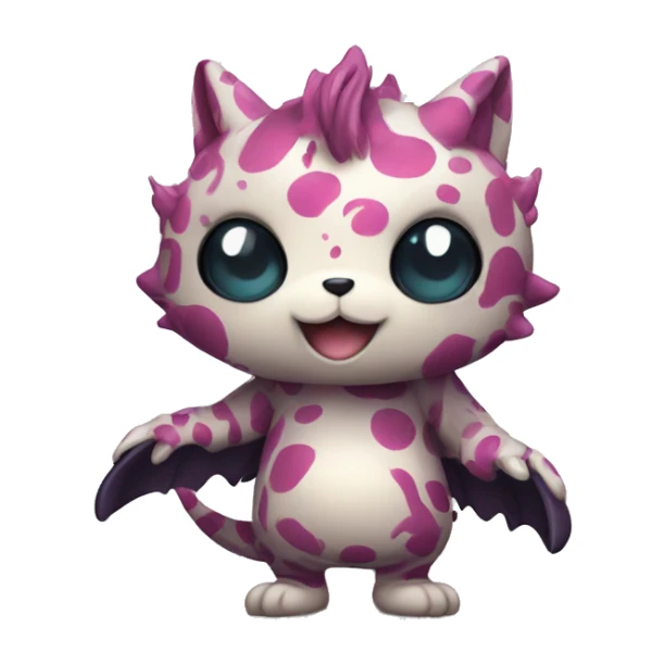 an edgy cute kawaii vernid-fionbri with splash patterns full body sticker