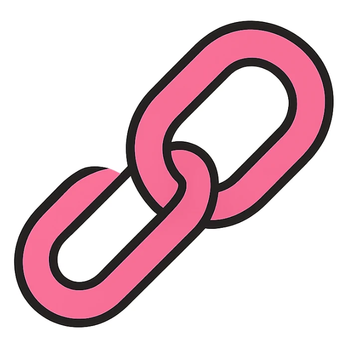 pink chain icon, modern, minimal, suitable for UI sticker