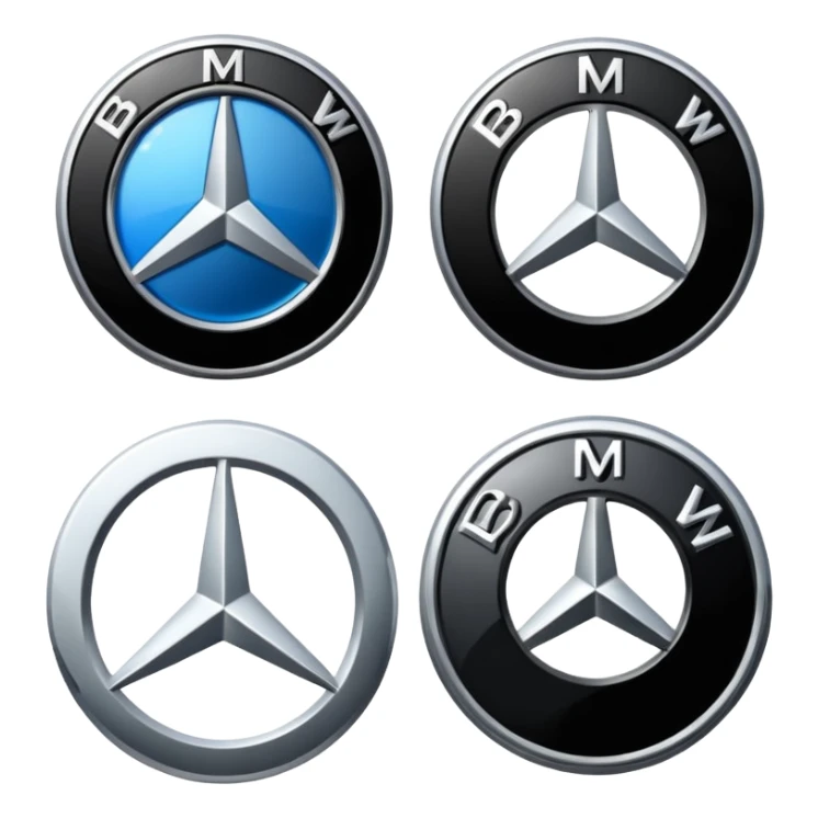 mercedes and BMW logo sticker