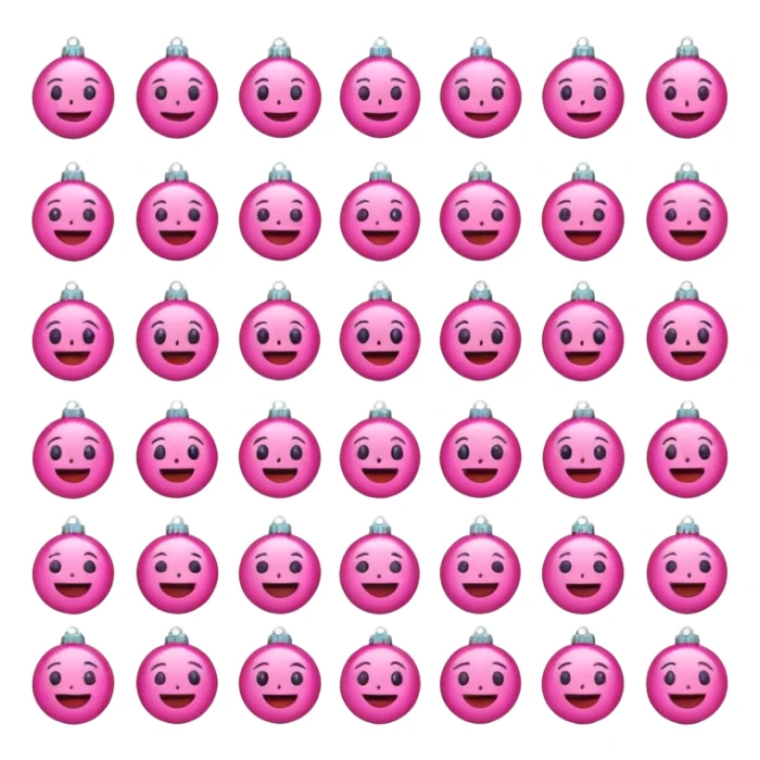 Cute pink Christmas and new years emojis sticker