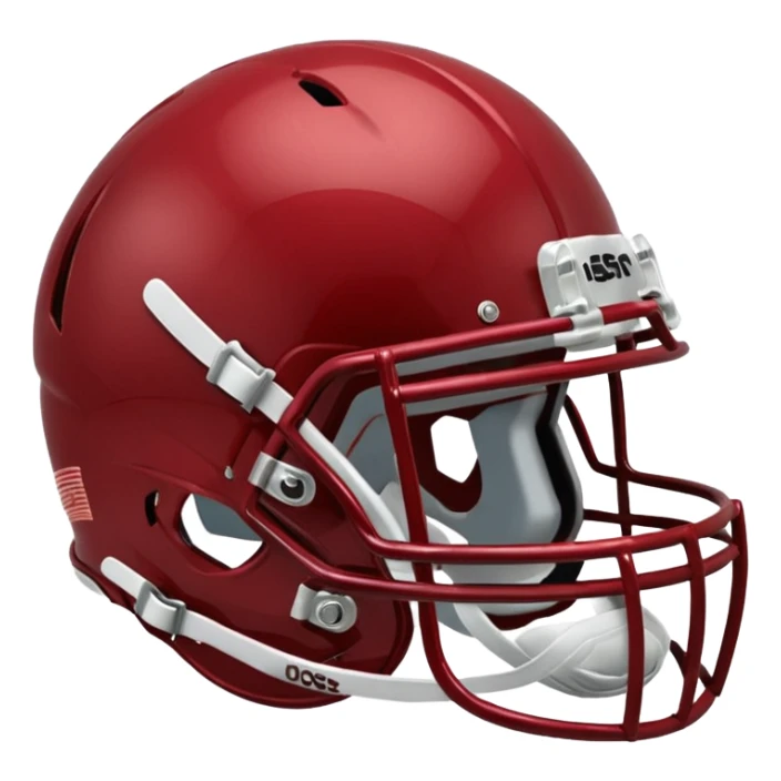 College football player helmet in a deep, dark red color sticker