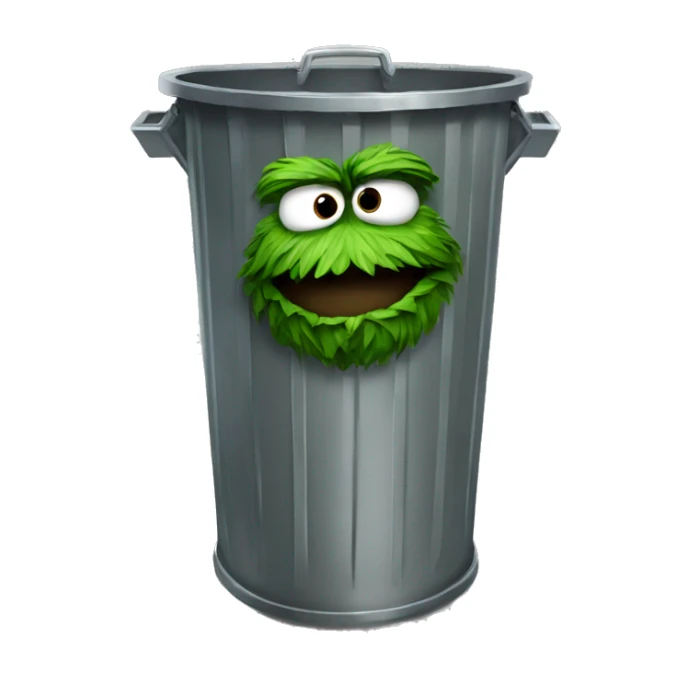 oscar the grouch inside metal trash can sticker
