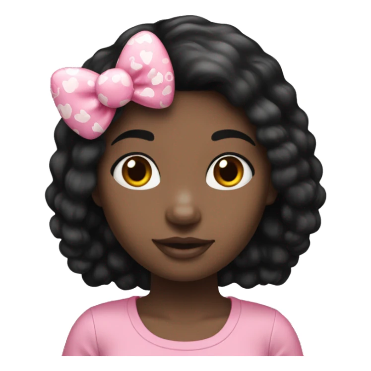 Black hair girl with a hello kitty sticker