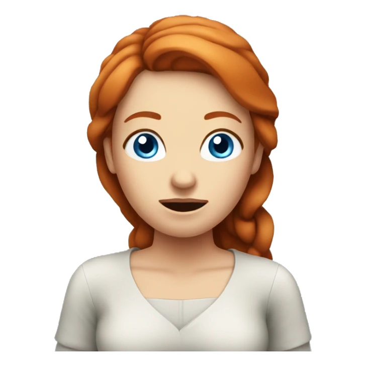 Relaxing redhead woman blue eyes looking shocked sticker
