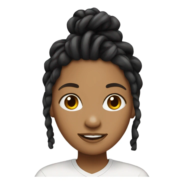 Tan girl with black locs dark white tied shirt  sticker