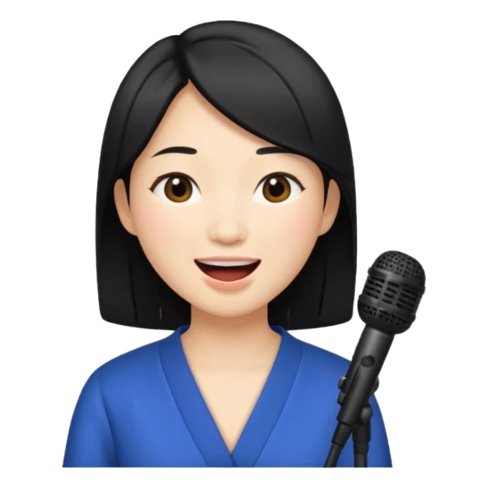 asian woman singing no microphone sticker