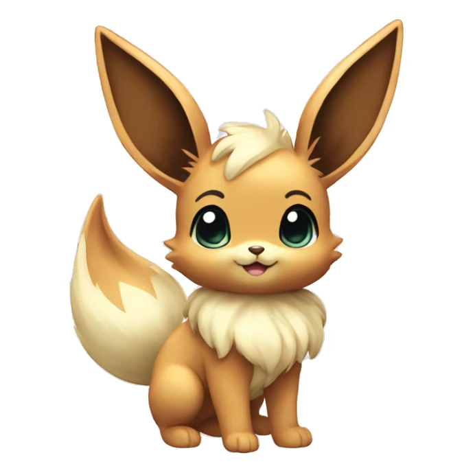 Kawaii Shiny Pastel Eevee Full Body sticker