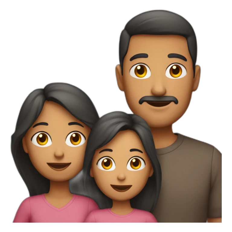 madre y padre con sus hijos sticker
