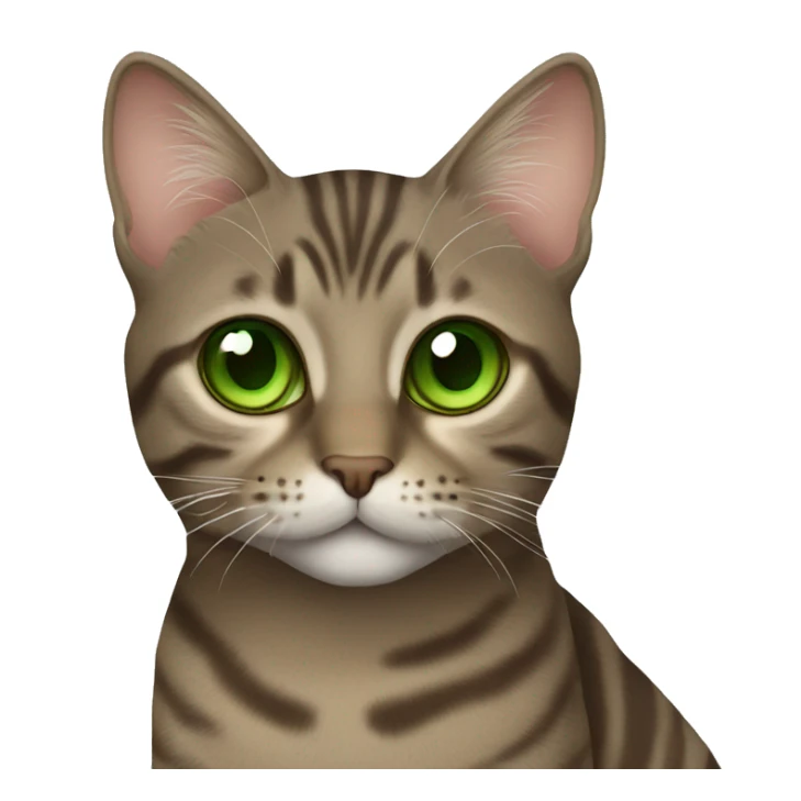 Brown/ Grey tabby cat with green eyes sticker