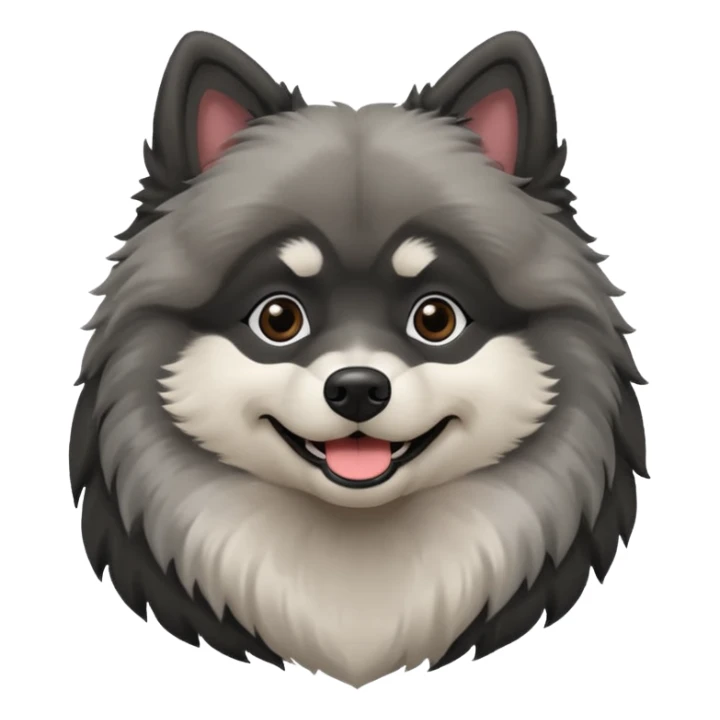 Keeshond with white and black sticker