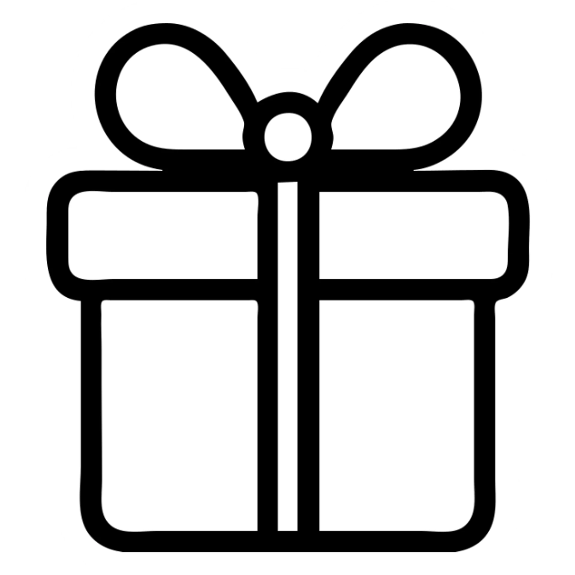 gift icon, flat design, bold outline, subtle color accents, clean and professional sticker