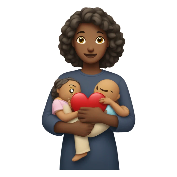 Mother holds her heart in her arm sticker