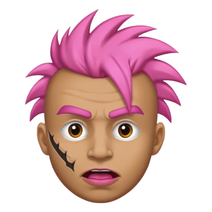 guy with pink mohawk who has his mouth stitched shut sticker