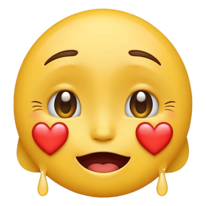 An emoji crying with heart eyes sticker