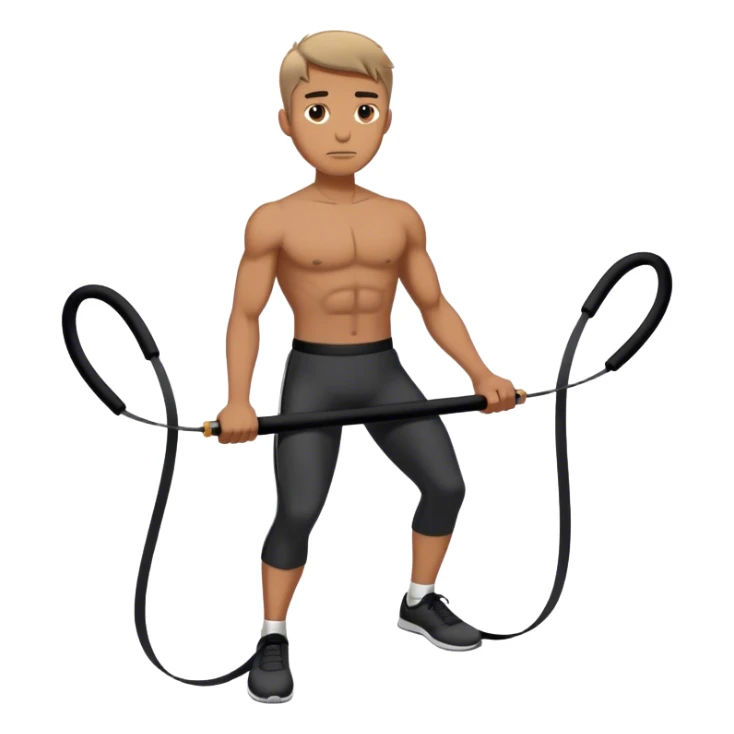 man standing on resistance band sticker