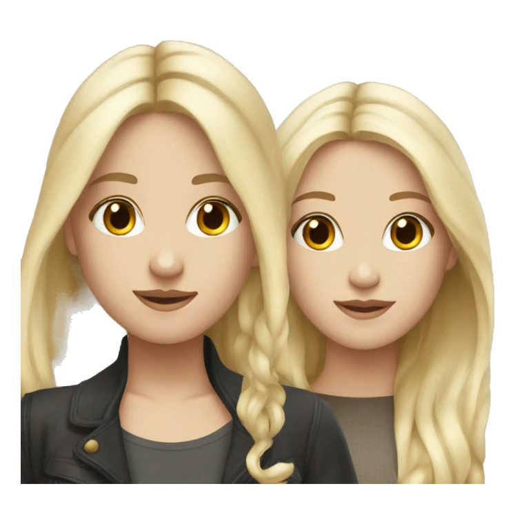 Blonde and brunette bestfriends white  sticker