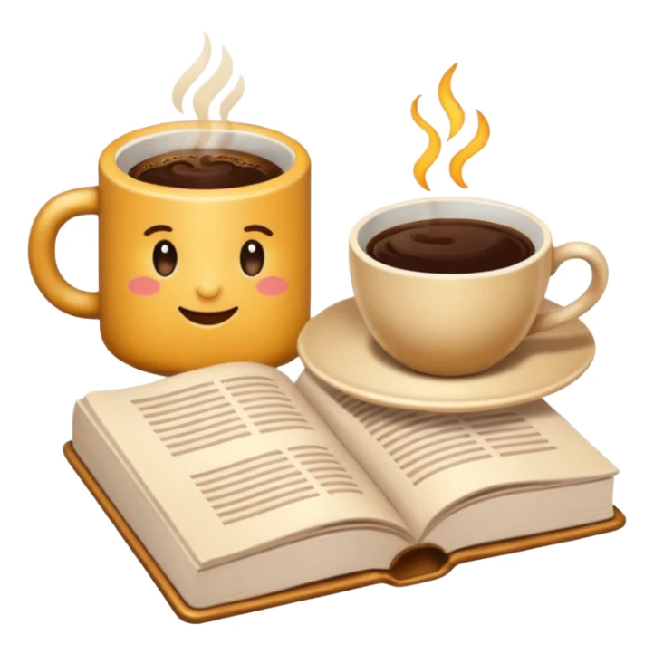 Book and coffee cozy aesthetic  sticker