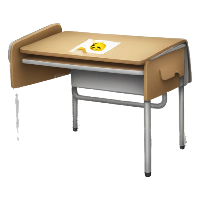 Middle school girls school desk with a blanket wrapped around shoulders  sticker