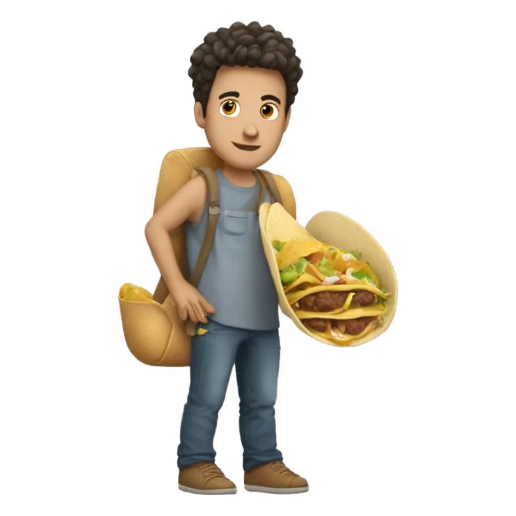 Gros garçons avec un tacos a la main sticker