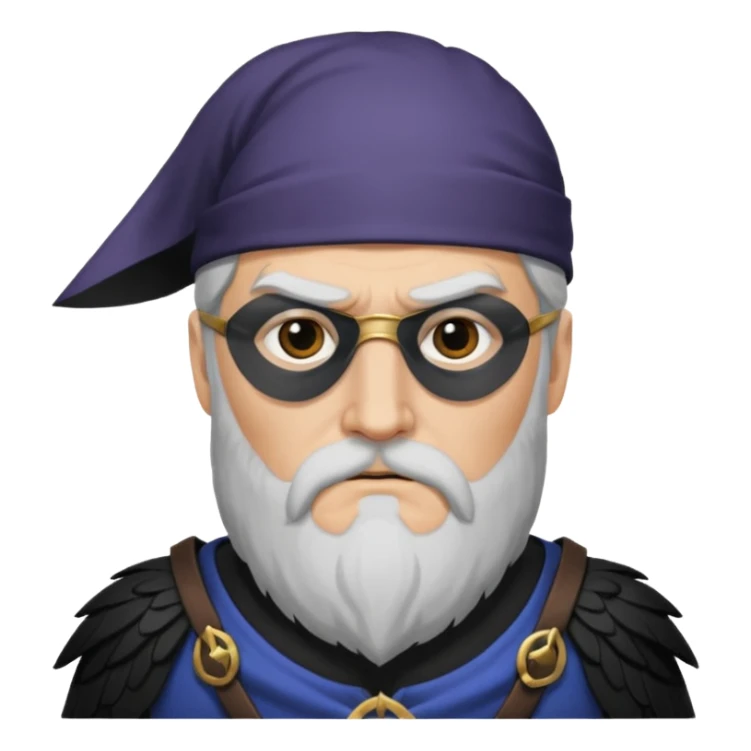 norse god odin with one eyepatch on his left eye and raven on his shoulder sticker