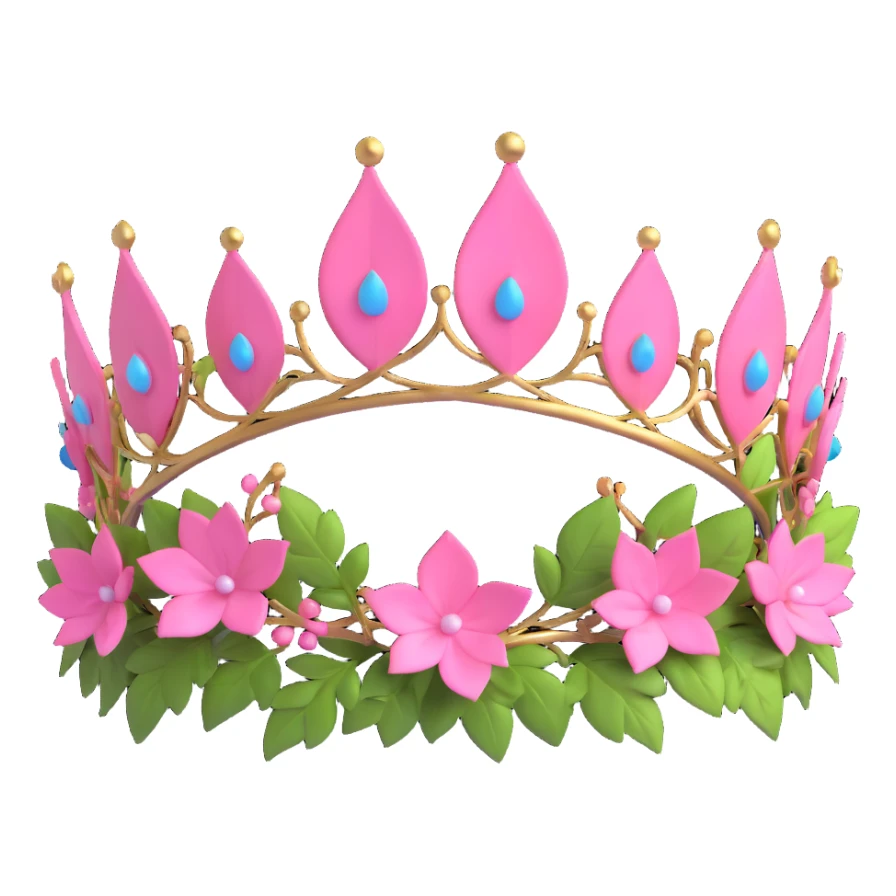 enchanted forest crown with pink leaves and vines sticker
