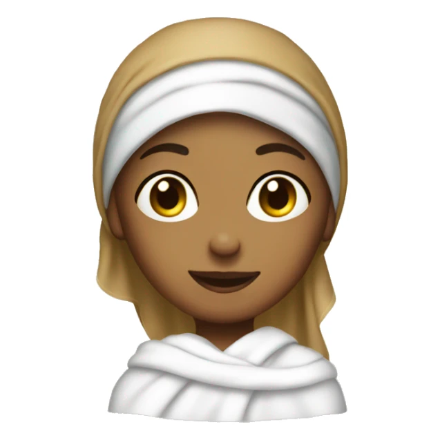 tan girl with towel on her head sticker