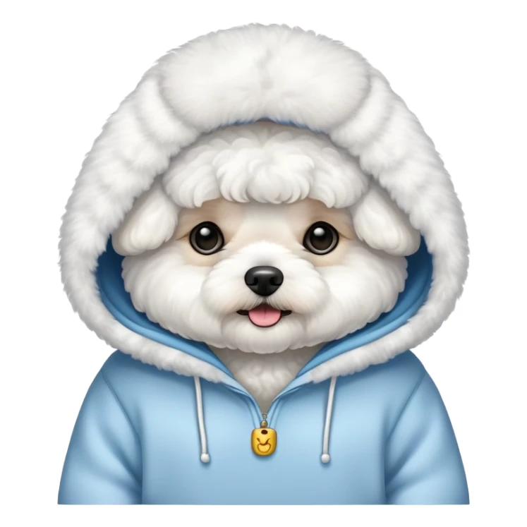 Bichon frise wearing a hoodie  sticker