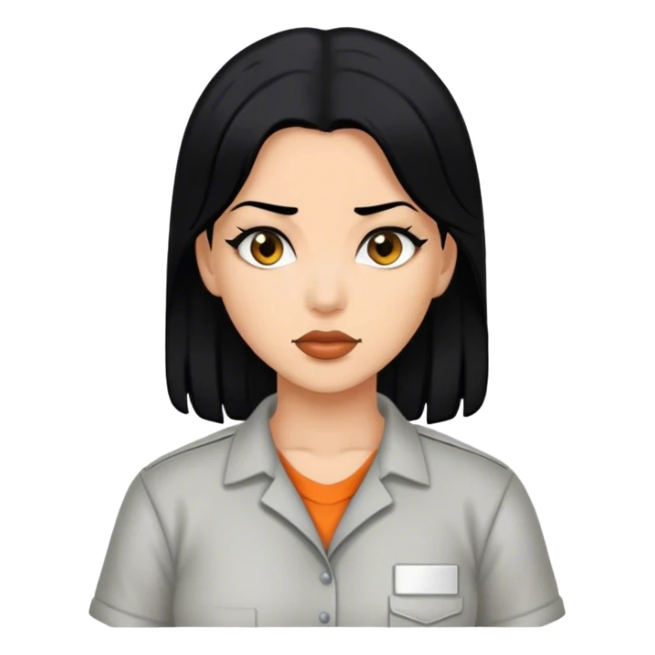 hot female inmate black hair sticker