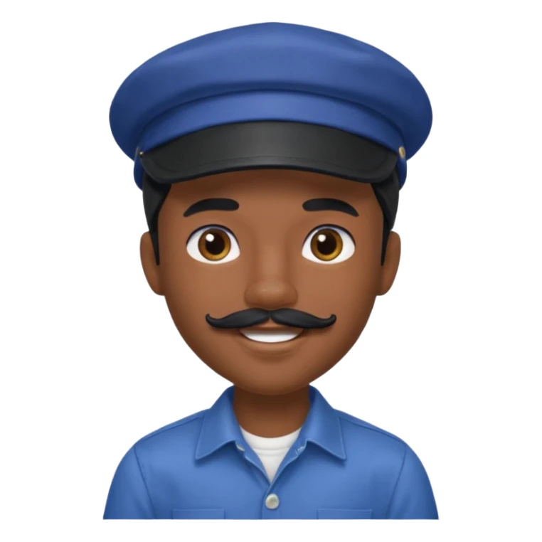 generate a pretty bratz boy wearing a dark blue cap and  button up shirt. Handsome

Mustache- black

hair black long sticker