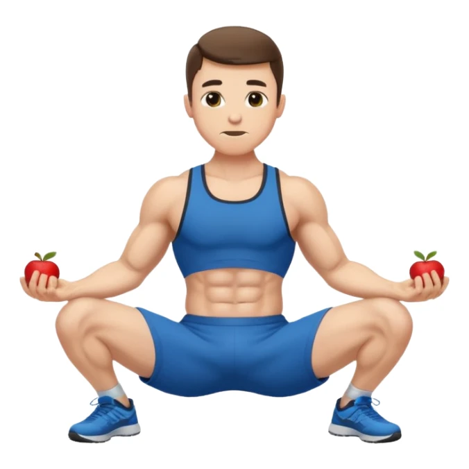 Man doing sit-ups in athletic clothes, apple style emoji sticker