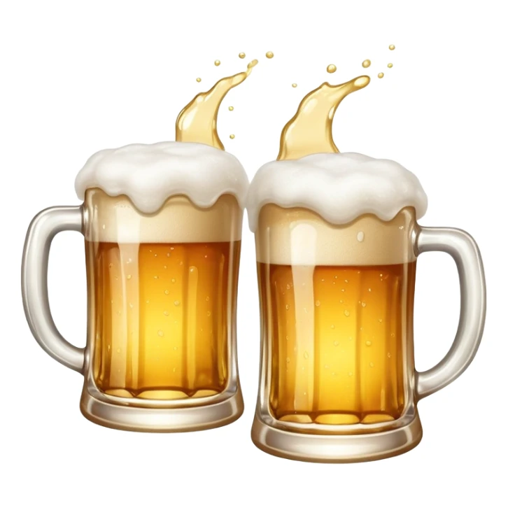 two beer mugs clinking together in a toast sticker