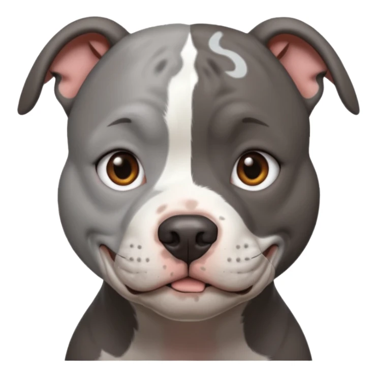 Completely Grey pitbull with one darkBrown haired Girl  sticker