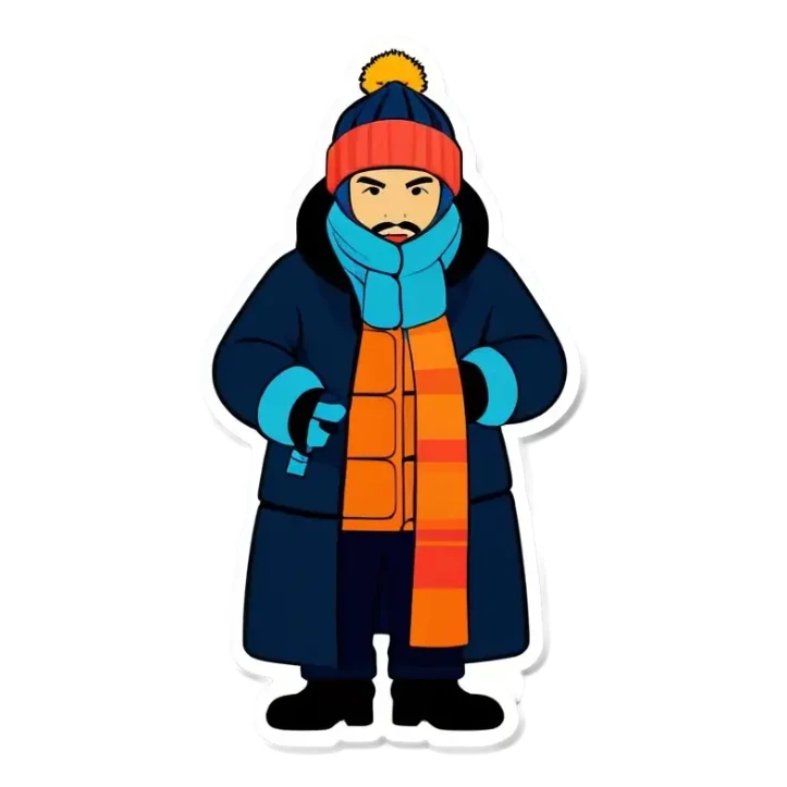 Eine Gruppe, die im Winter Shido fährt sticker
