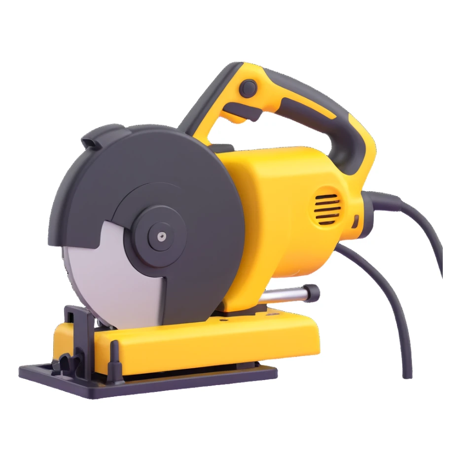 create a 3d Electric saws image using a combination of black and yellow colors sticker