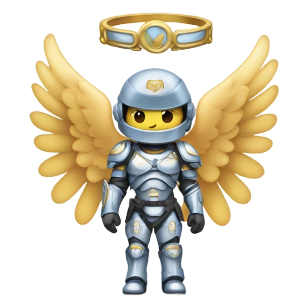Un emoji con un ángel que diga armor cases sticker