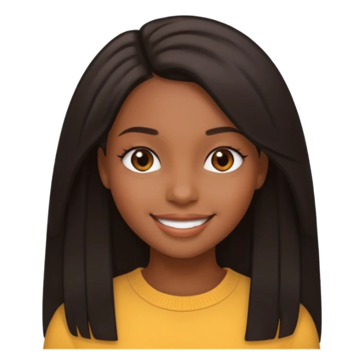 An black girl beatful with strait hai sticker