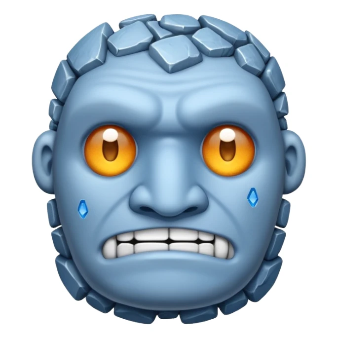 Un golem de pierre avec quelques cristaux sticker